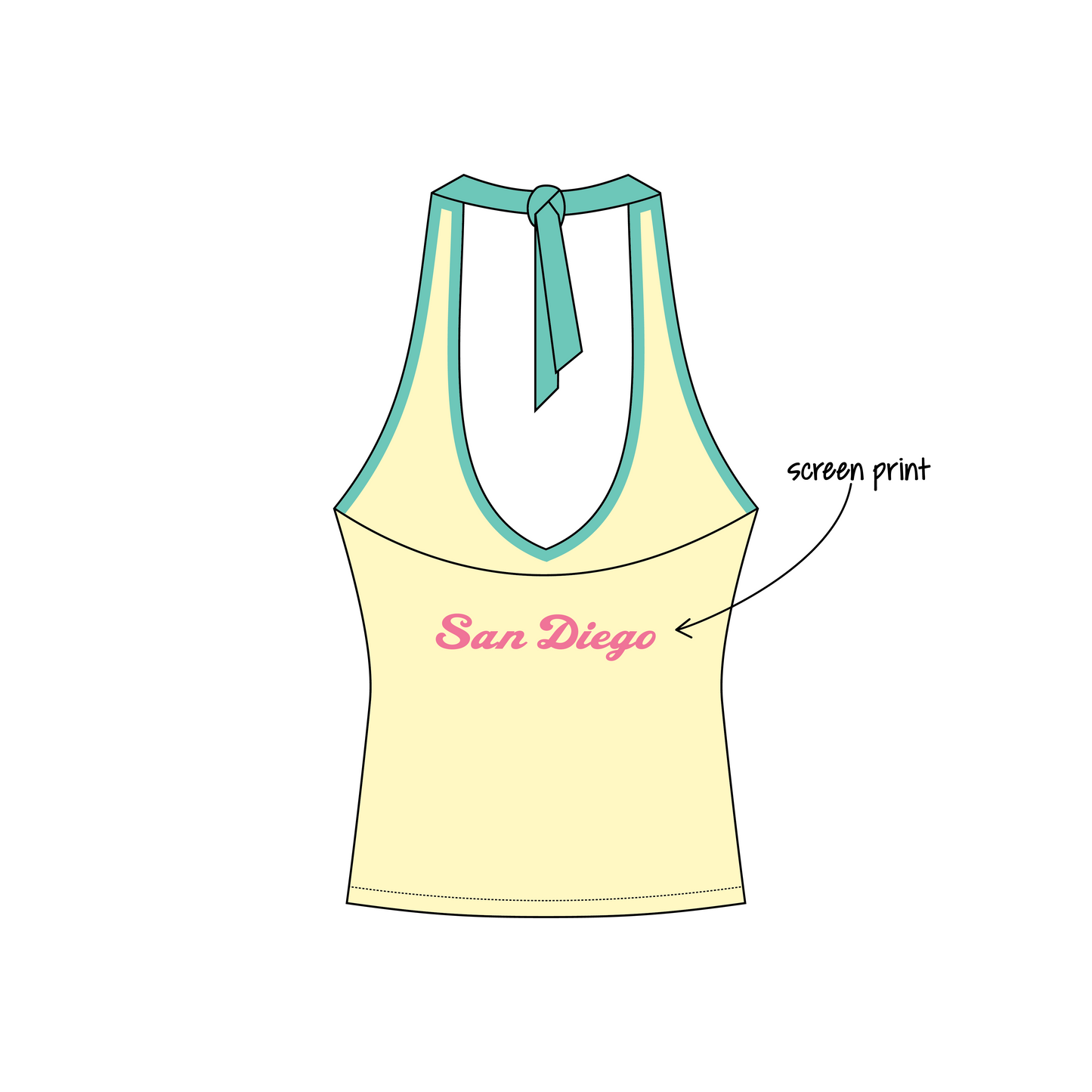 San Diego State University x Delta Gamma 'Recruitment Prep Week' Leona Halter Top