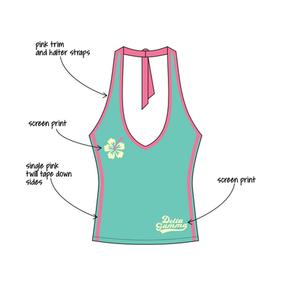 San Diego State University x Delta Gamma 'Recruitment Prep Week' Leona Halter Top
