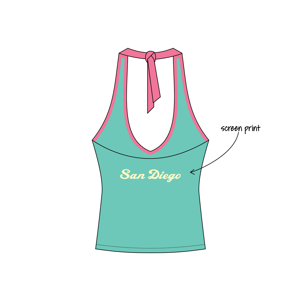 San Diego State University x Delta Gamma 'Recruitment Prep Week' Leona Halter Top