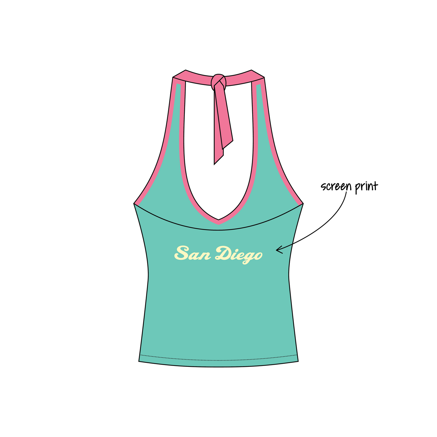 San Diego State University x Delta Gamma 'Recruitment Prep Week' Leona Halter Top
