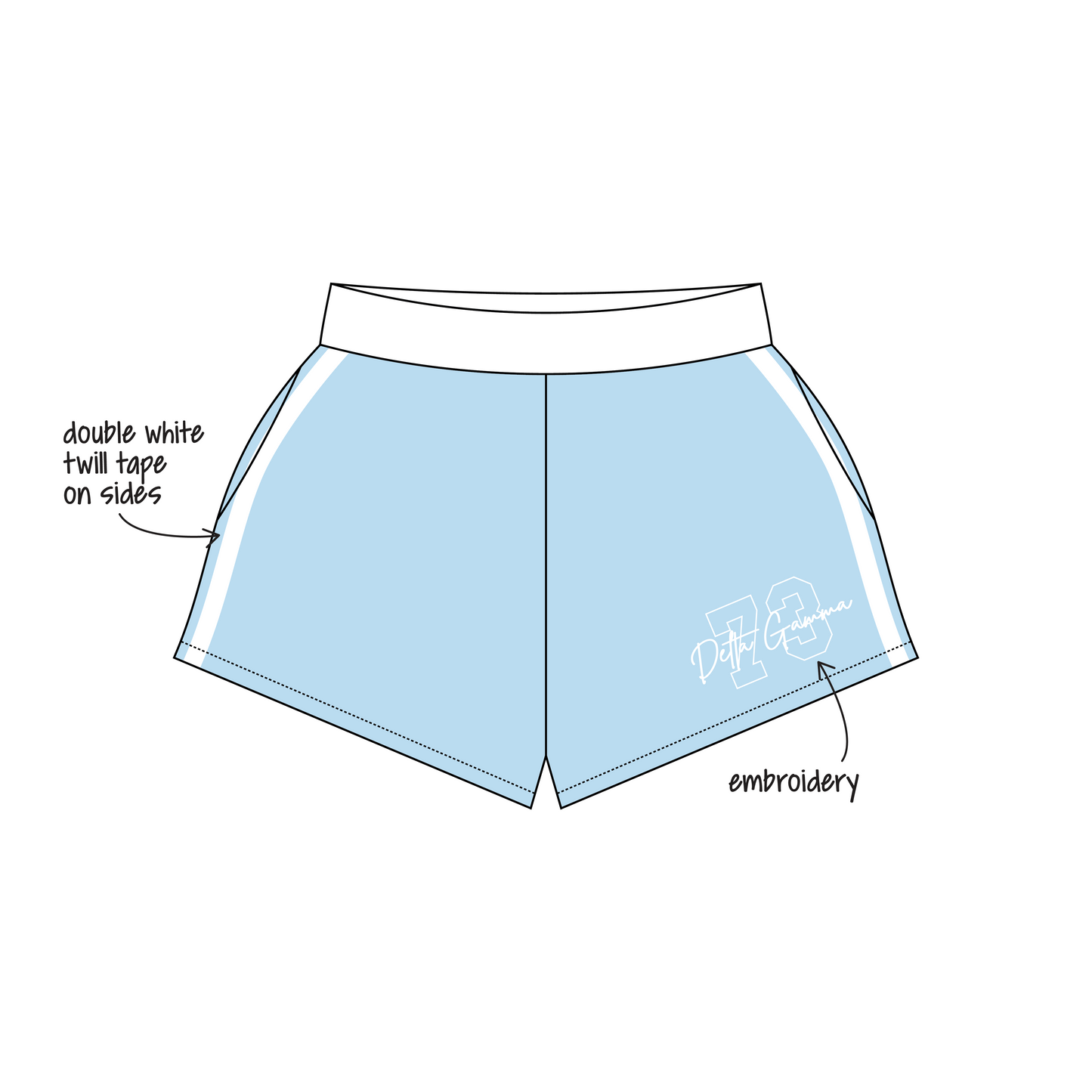 Butler University x Delta Gamma 'First day of class' Ferbie Sweatshorts