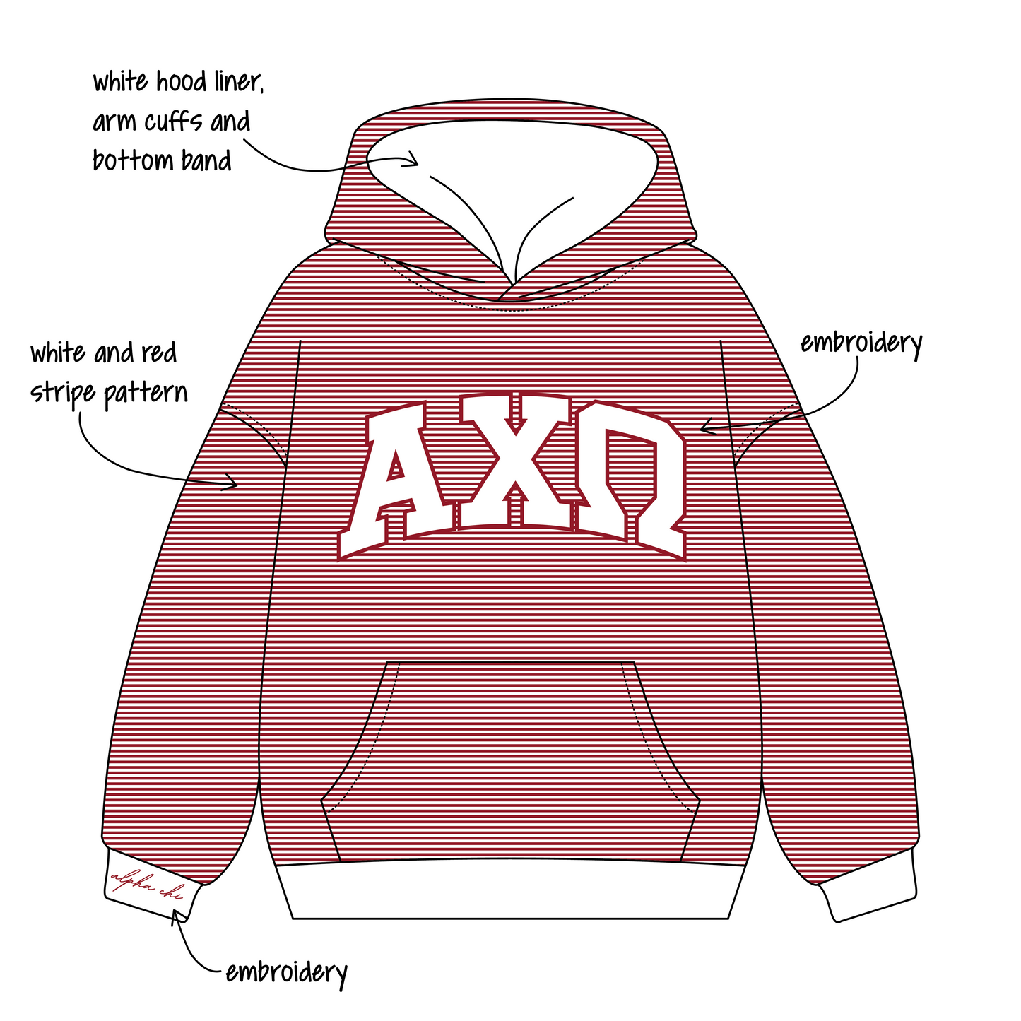 University of Maryland, College Park x Alpha Chi Omega 'fall merch' Signature Hoodie