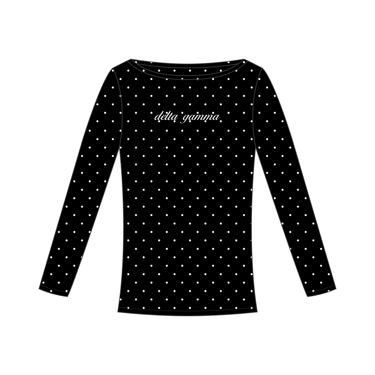 University of Oregon x Delta Gamma 'PR' Audrey Boat Neck Long Sleeve