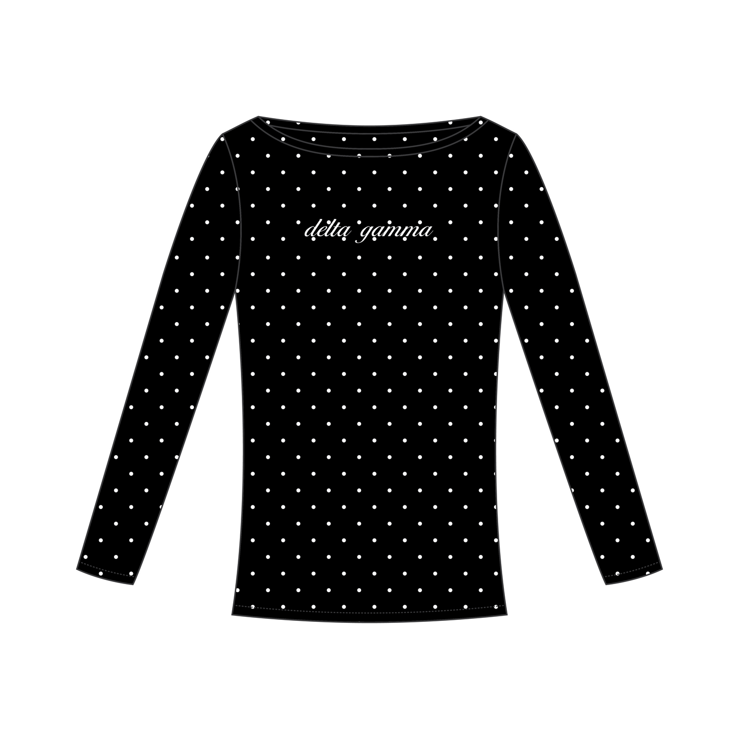 University of Oregon x Delta Gamma 'PR' Audrey Boat Neck Long Sleeve