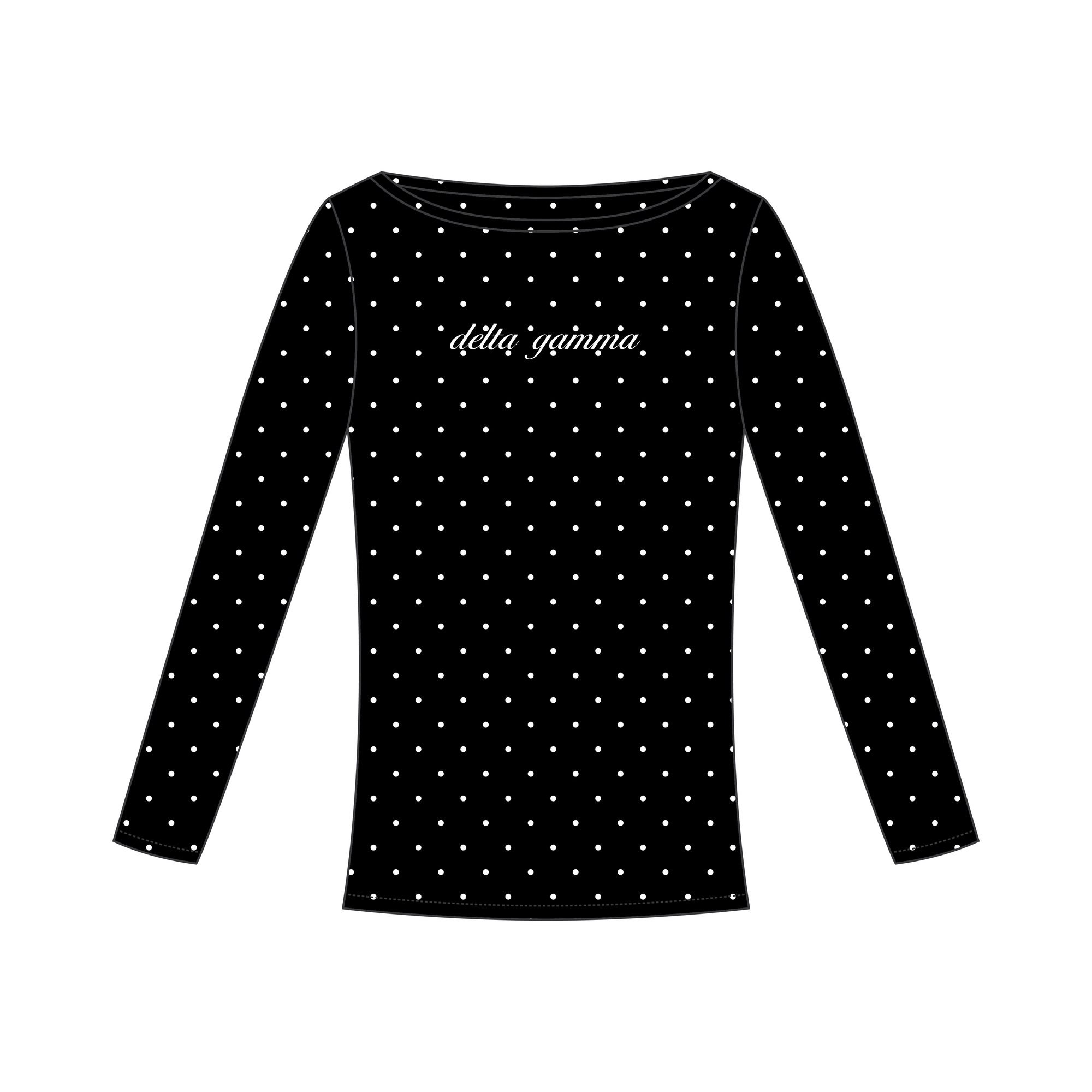 University of Oregon x Delta Gamma 'PR' Audrey Boat Neck Long Sleeve