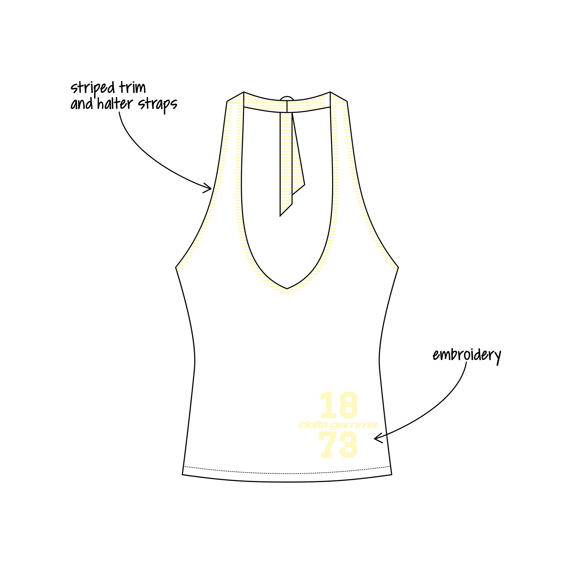 University of Illinois at Urbana-Champaign x Delta Gamma 'Work Week' Leona Halter Top