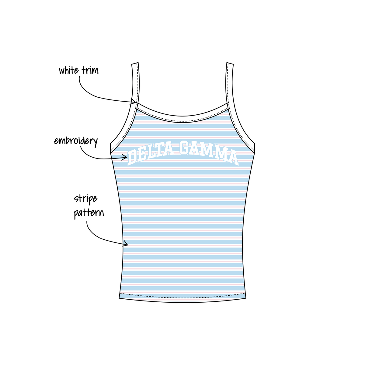 Lafayette College x Delta Gamma 'work week' Evie Tank Top