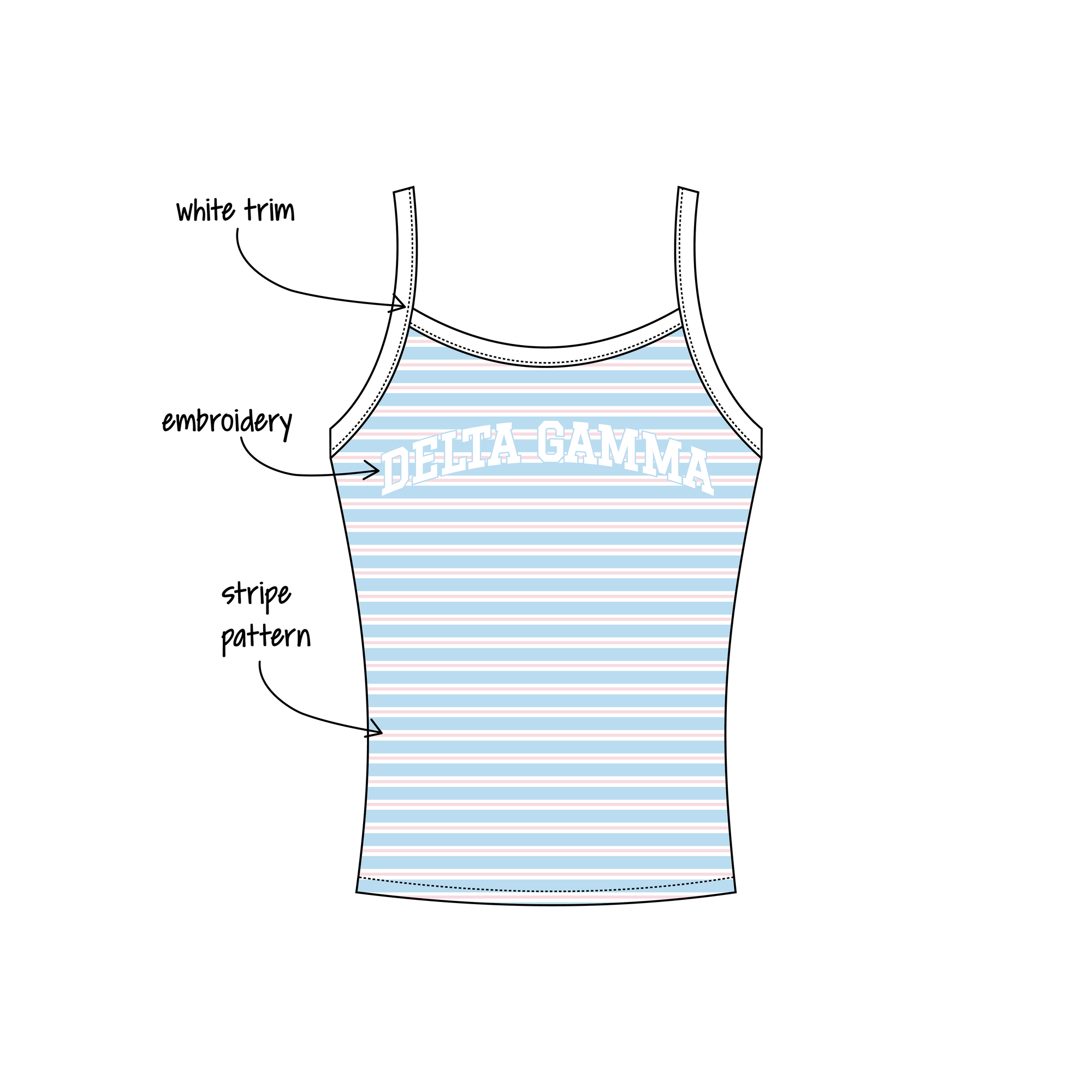 Lafayette College x Delta Gamma 'work week' Evie Tank Top