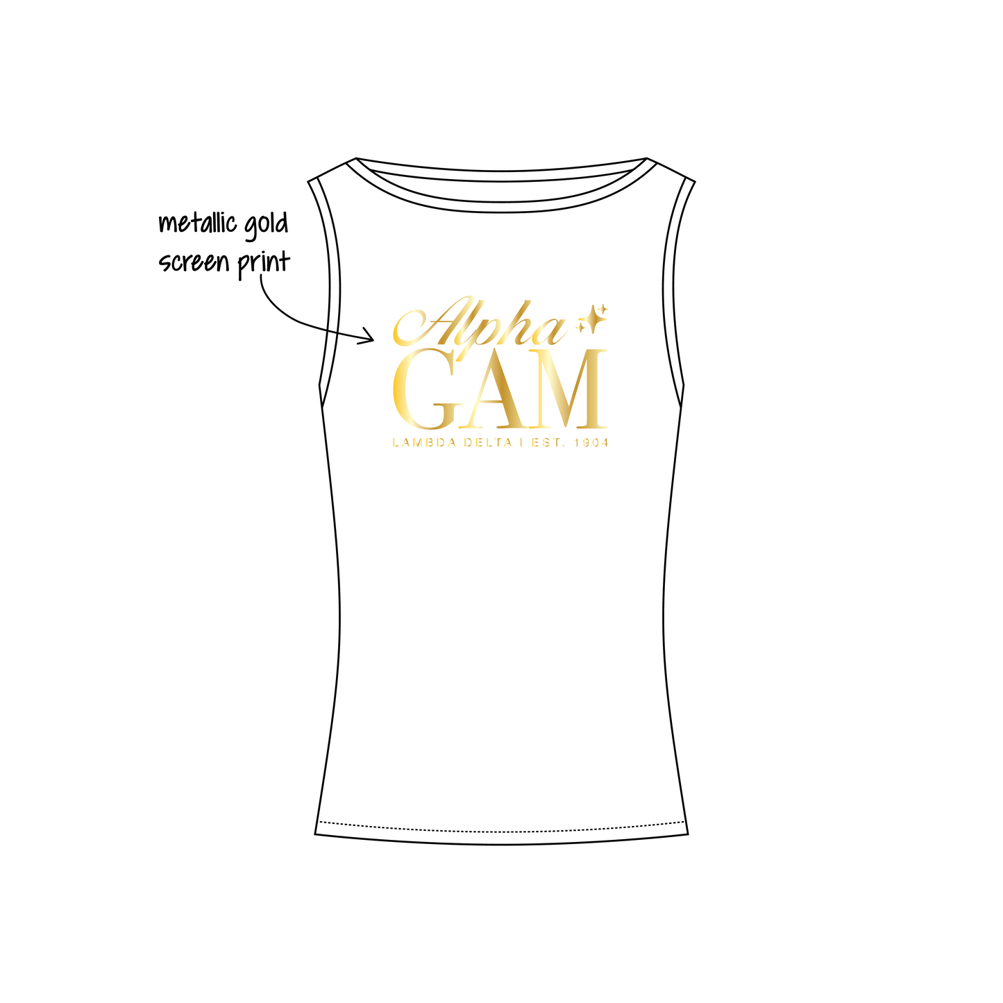 Rutgers University (New Brunswick) x Alpha Gamma Delta 'Bid Day' Chloe Boatneck Tank Top