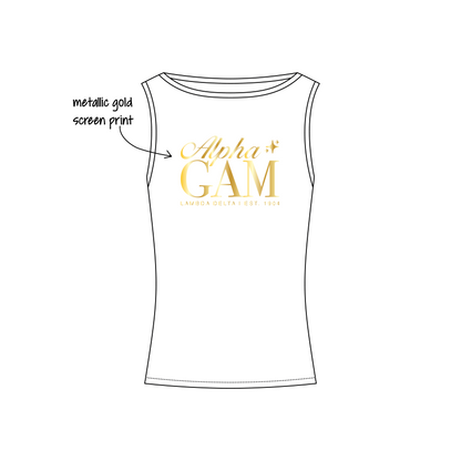 Rutgers University (New Brunswick) x Alpha Gamma Delta 'Bid Day' Chloe Boatneck Tank Top