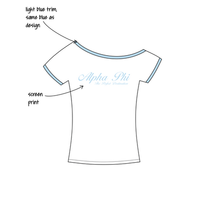 Pepperdine University x Alpha Phi 'Recruitment' Blaine Off-the-Shoulder Baby Tee