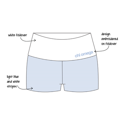 University of Arizona x Chi Omega 'Fall Merch Drop' Haven Foldover Shorts