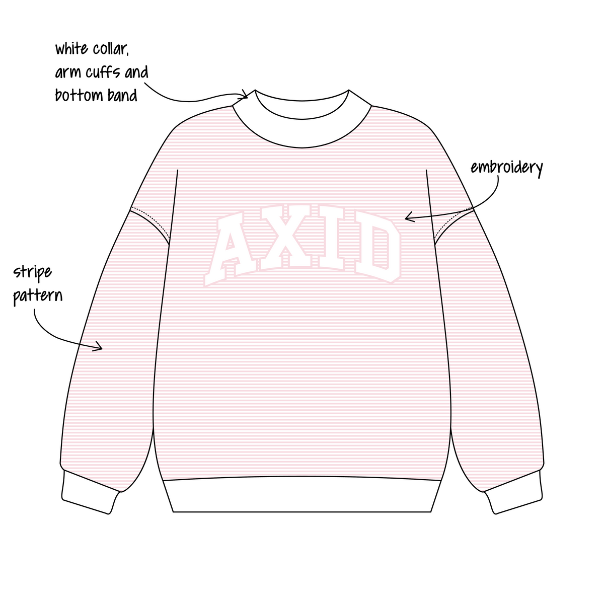 West Chester University of Pennsylvania x Alpha Xi Delta 'general sets' Signature Mockneck
