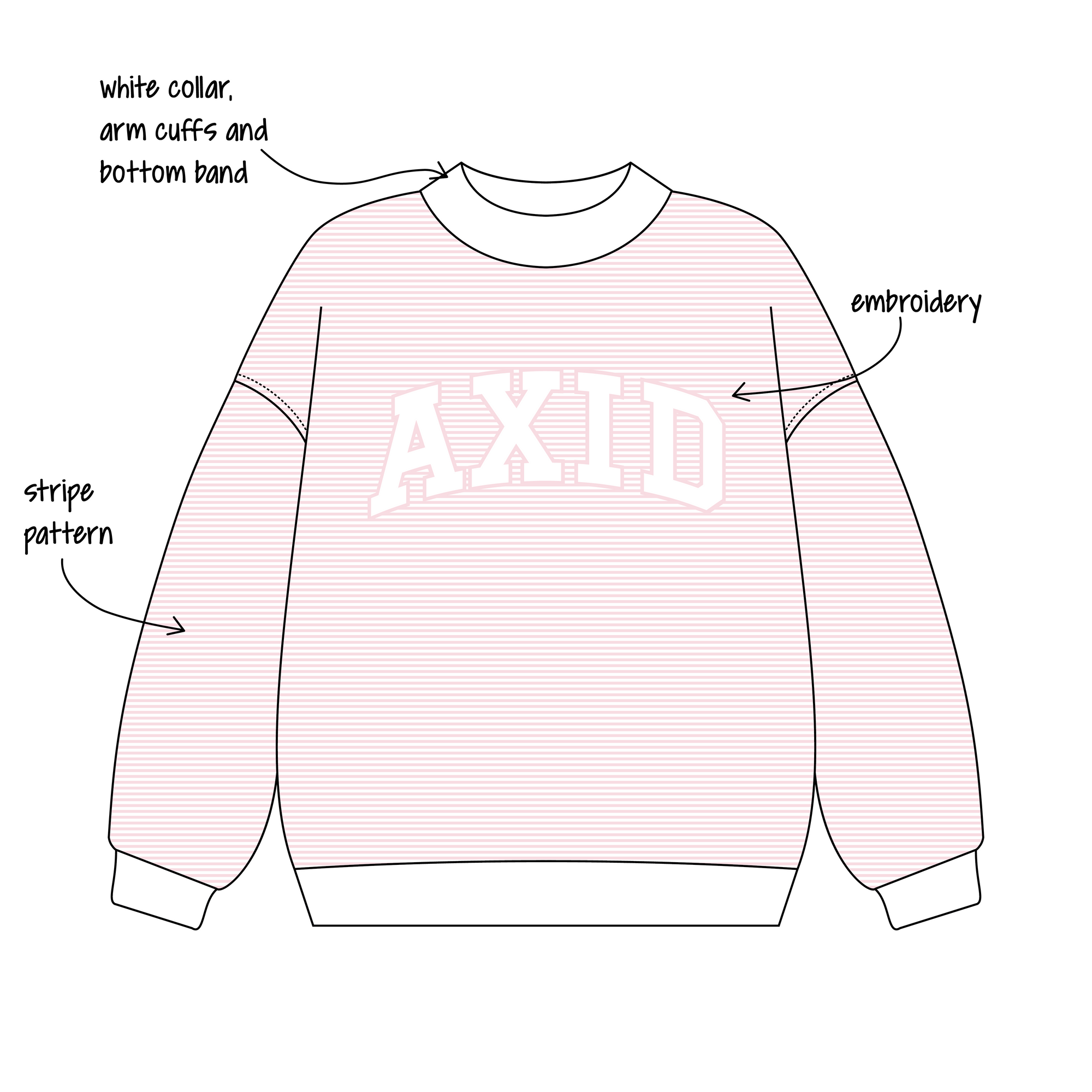 West Chester University of Pennsylvania x Alpha Xi Delta 'general sets' Signature Mockneck
