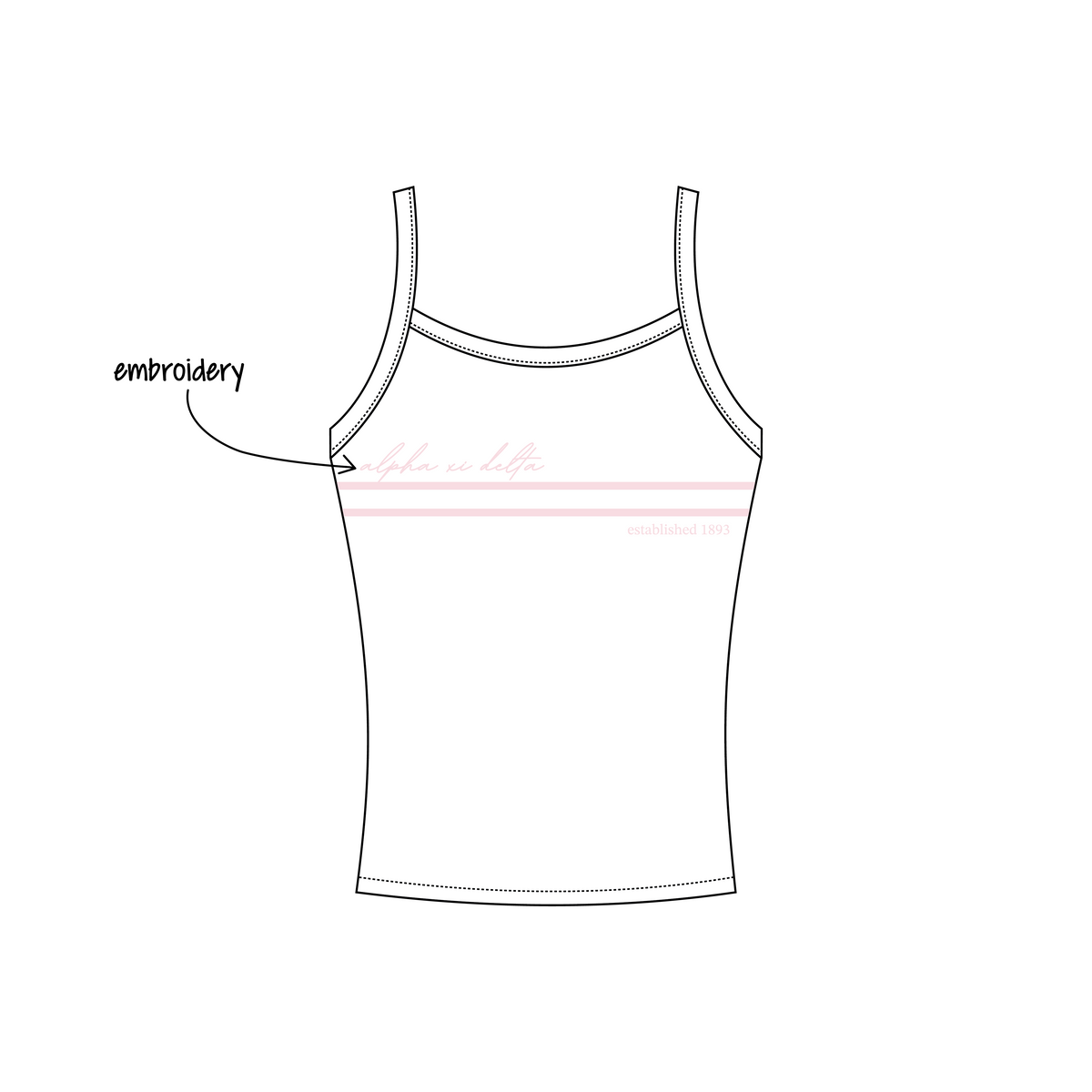 West Chester University of Pennsylvania x Alpha Xi Delta 'general sets' Evie Tank Top
