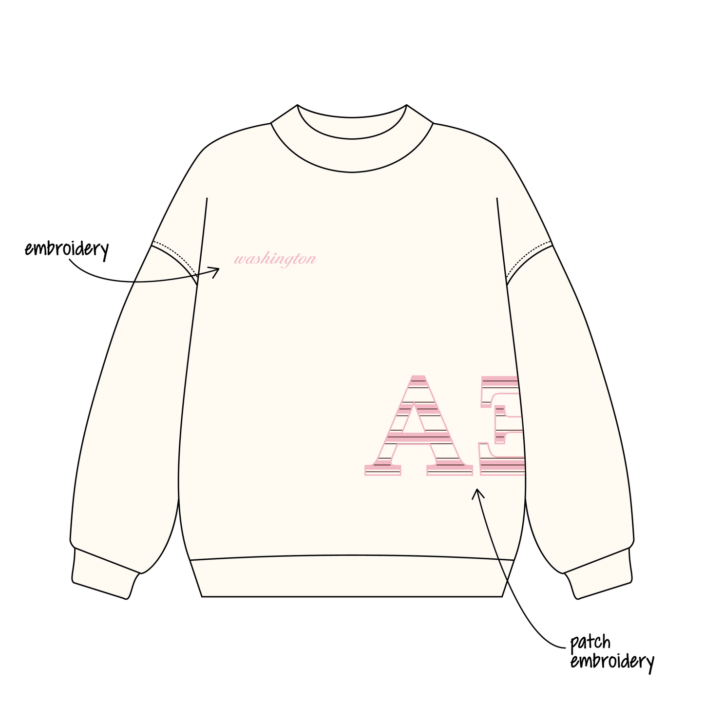 University of Washington x Alpha Xi Delta 'Recruitment' Signature Mockneck