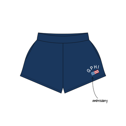 Auburn University x Gamma Phi Beta 'Fourth Of July Order' Ferbie Sweatshorts