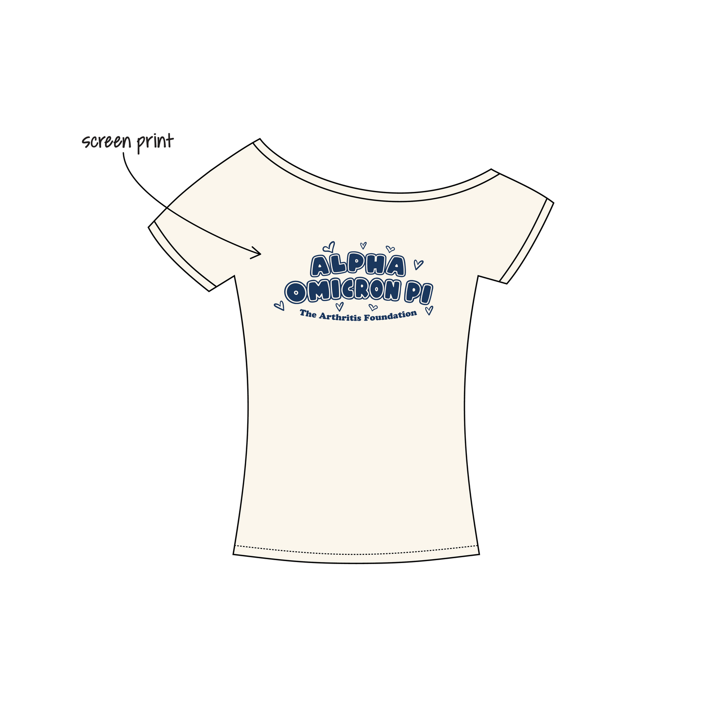 Michigan State University x Alpha Omicron Pi 'Recruitment Philanthropy' Blaine Off-the-Shoulder Baby Tee
