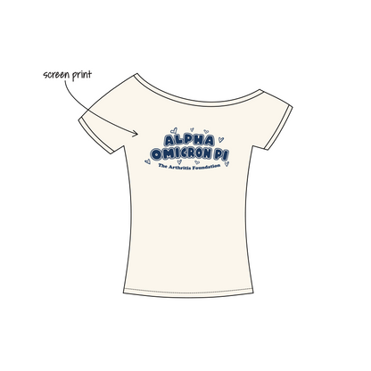 Michigan State University x Alpha Omicron Pi 'Recruitment Philanthropy' Blaine Off-the-Shoulder Baby Tee