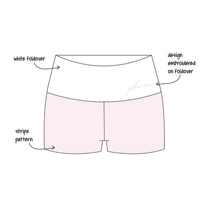Johns Hopkins University x Phi Mu 'Fall Merch' Haven Foldover Shorts