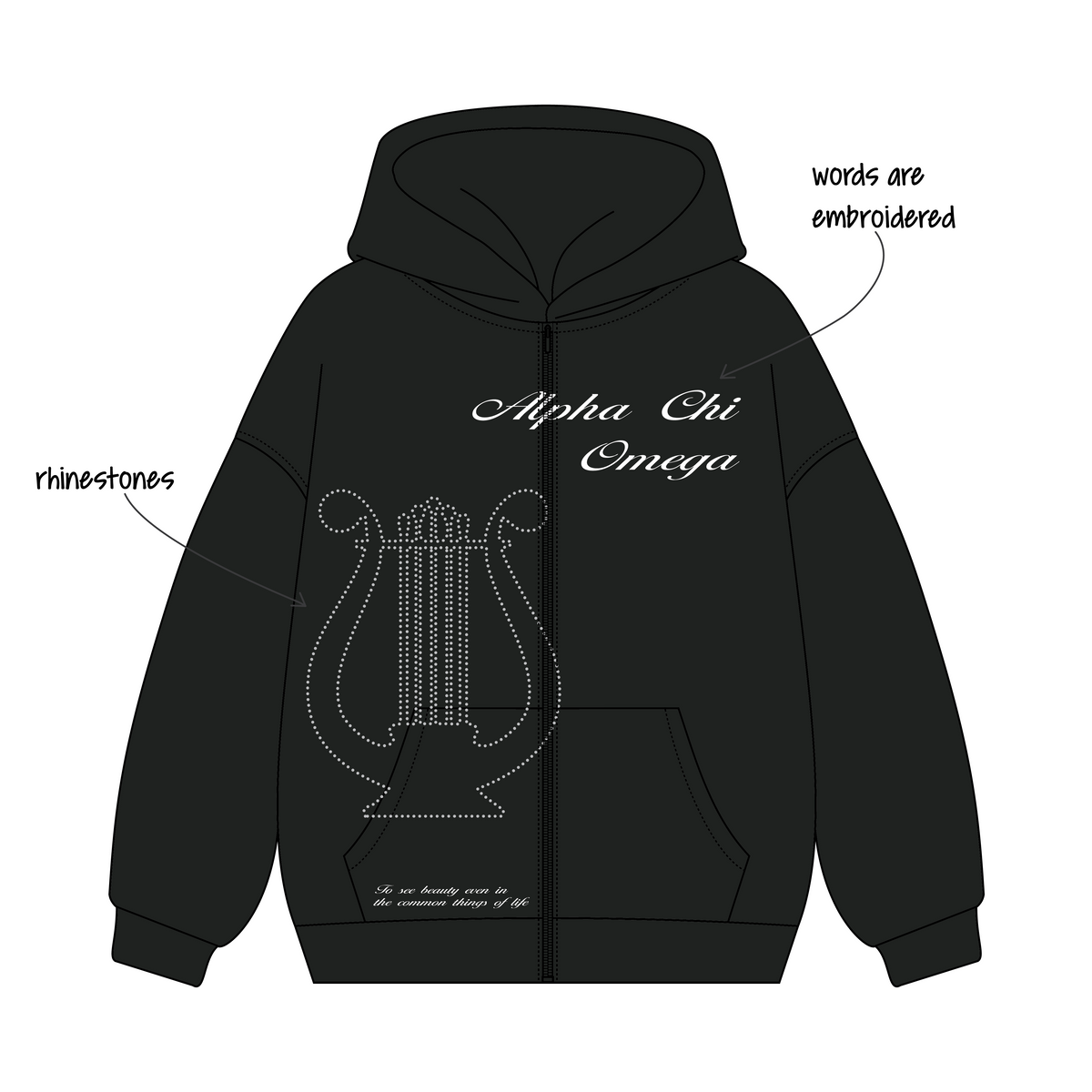 Baylor University x Alpha Chi Omega 'PR' Signature Zip-Up Hoodie