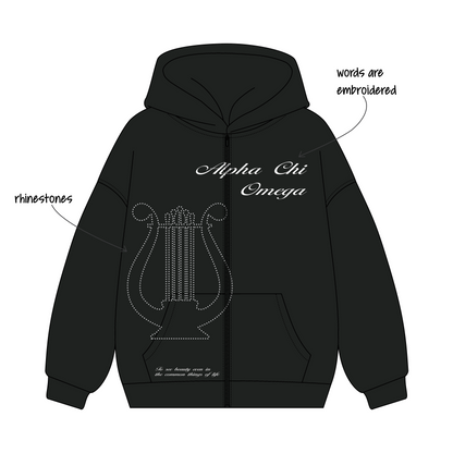 Baylor University x Alpha Chi Omega 'PR' Signature Zip-Up Hoodie