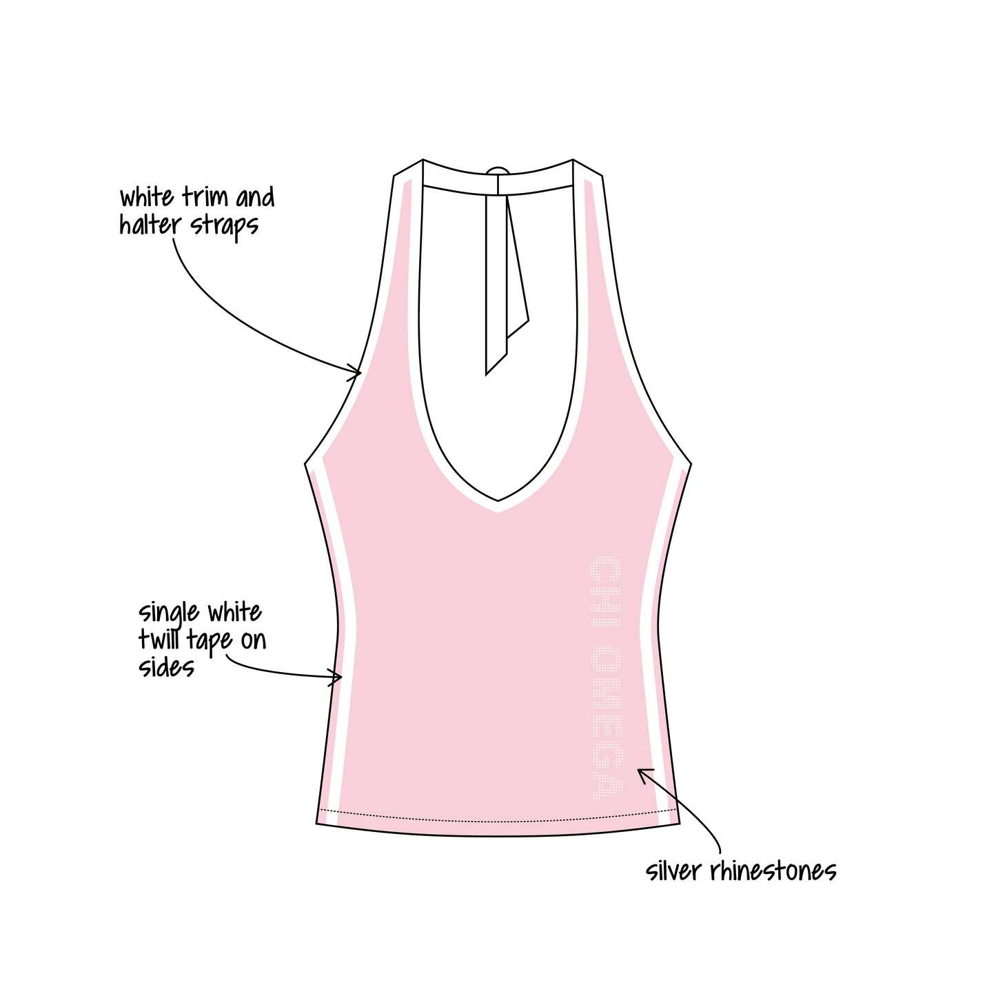 California Polytechnic State University, San Luis Obispo x Chi Omega 'Leadership Merch' Leona Halter Top