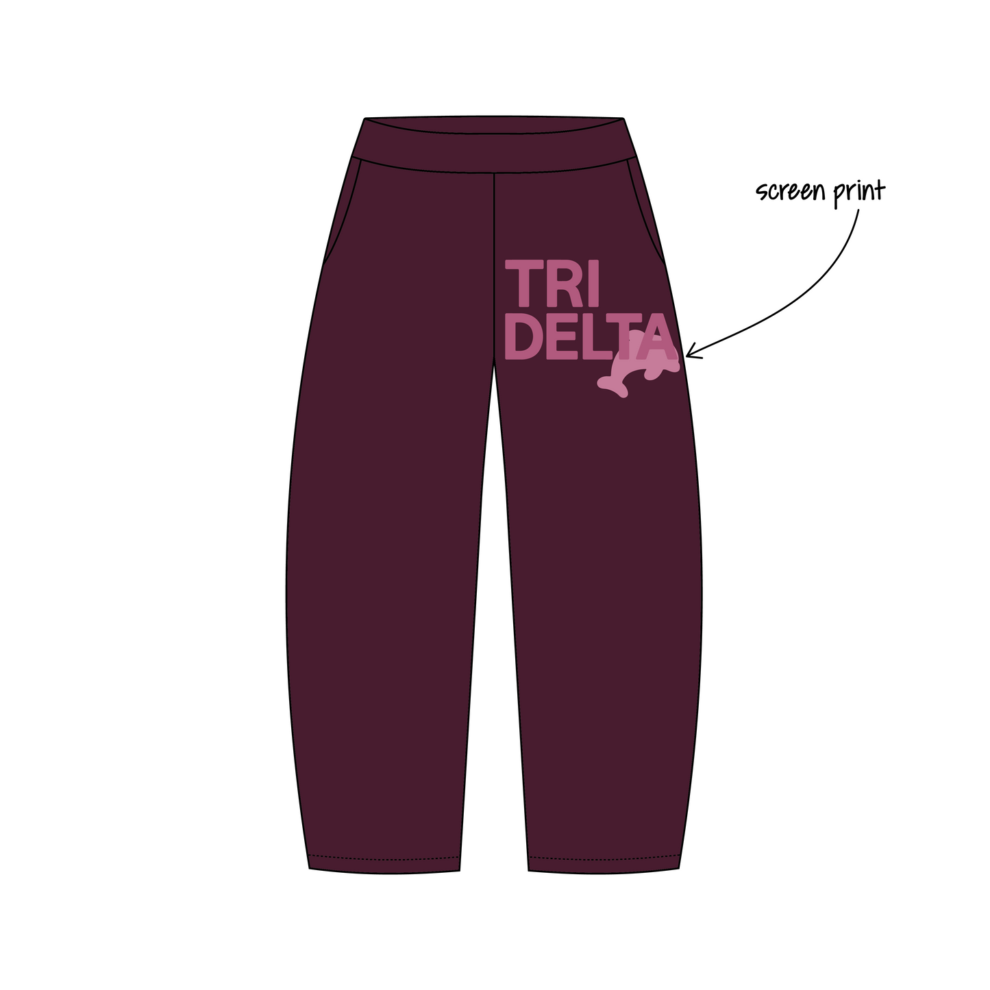 Syracuse University x Delta Delta Delta 'n/a' Riley Wide Sweatpants