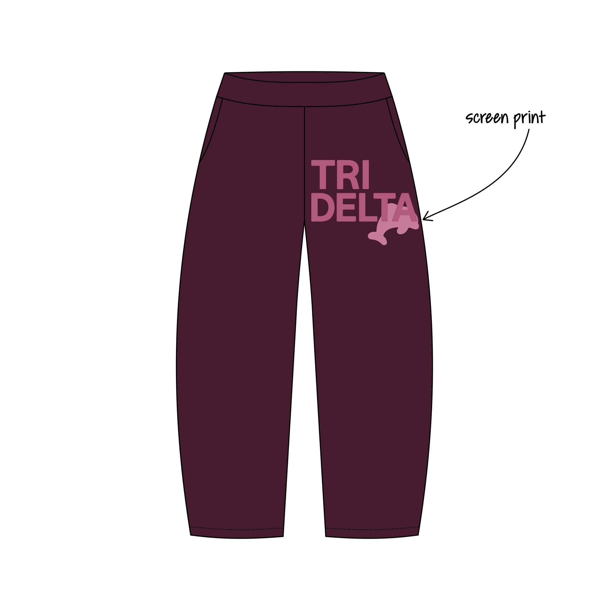 Syracuse University x Delta Delta Delta 'n/a' Riley Wide Sweatpants