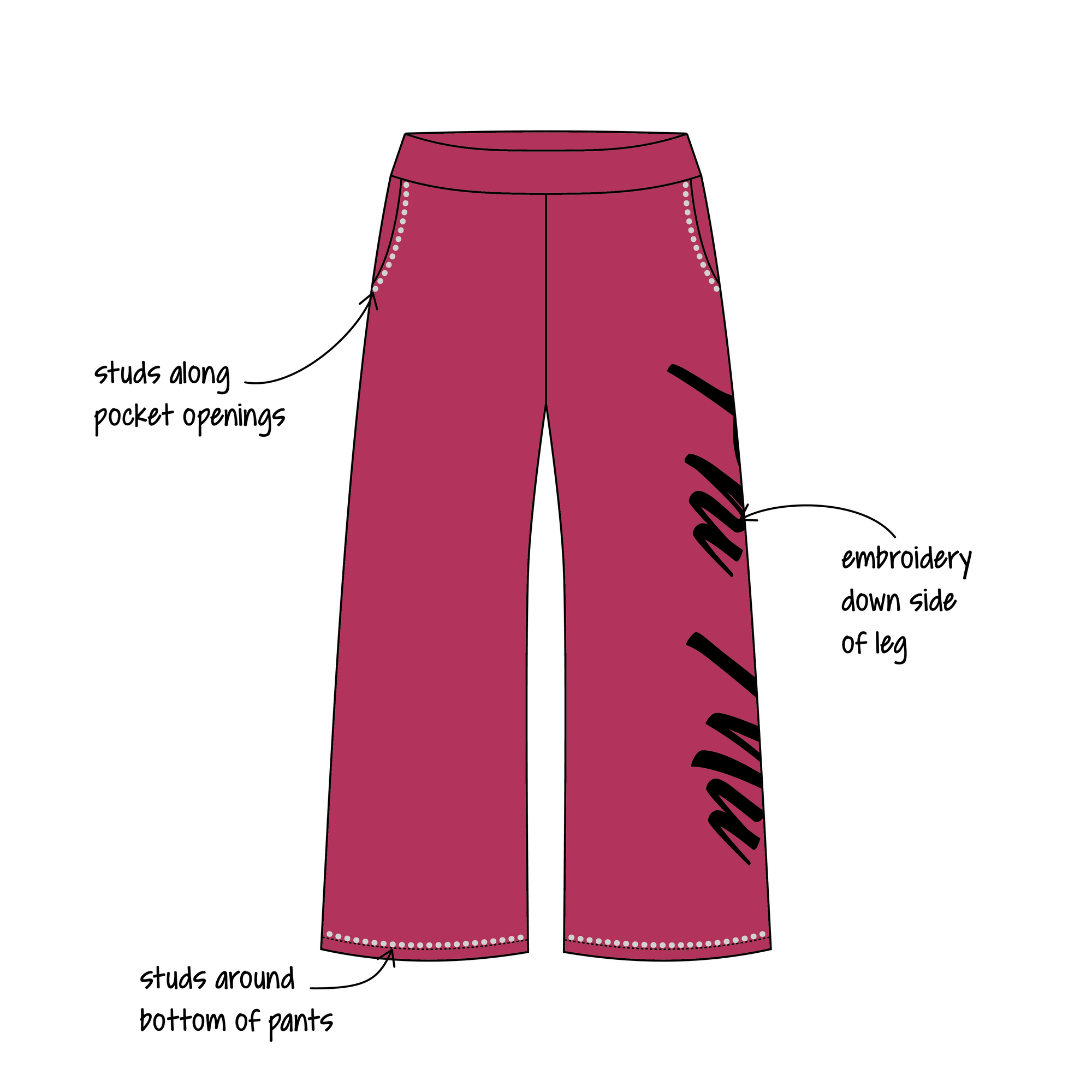 University of Missouri (Mizzou) x Phi Mu 'Fall Merch' Jagger Wide-Leg Sweatpants