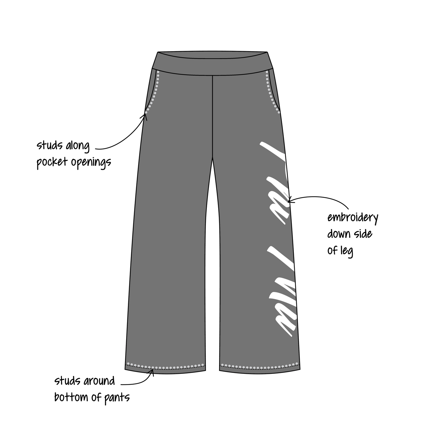 University of Missouri (Mizzou) x Phi Mu 'Fall Merch' Jagger Wide-Leg Sweatpants