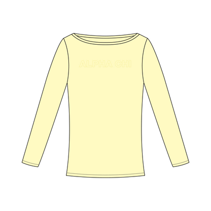 Baylor University x Alpha Chi Omega 'monthly PR' Audrey Boat Neck Long Sleeve