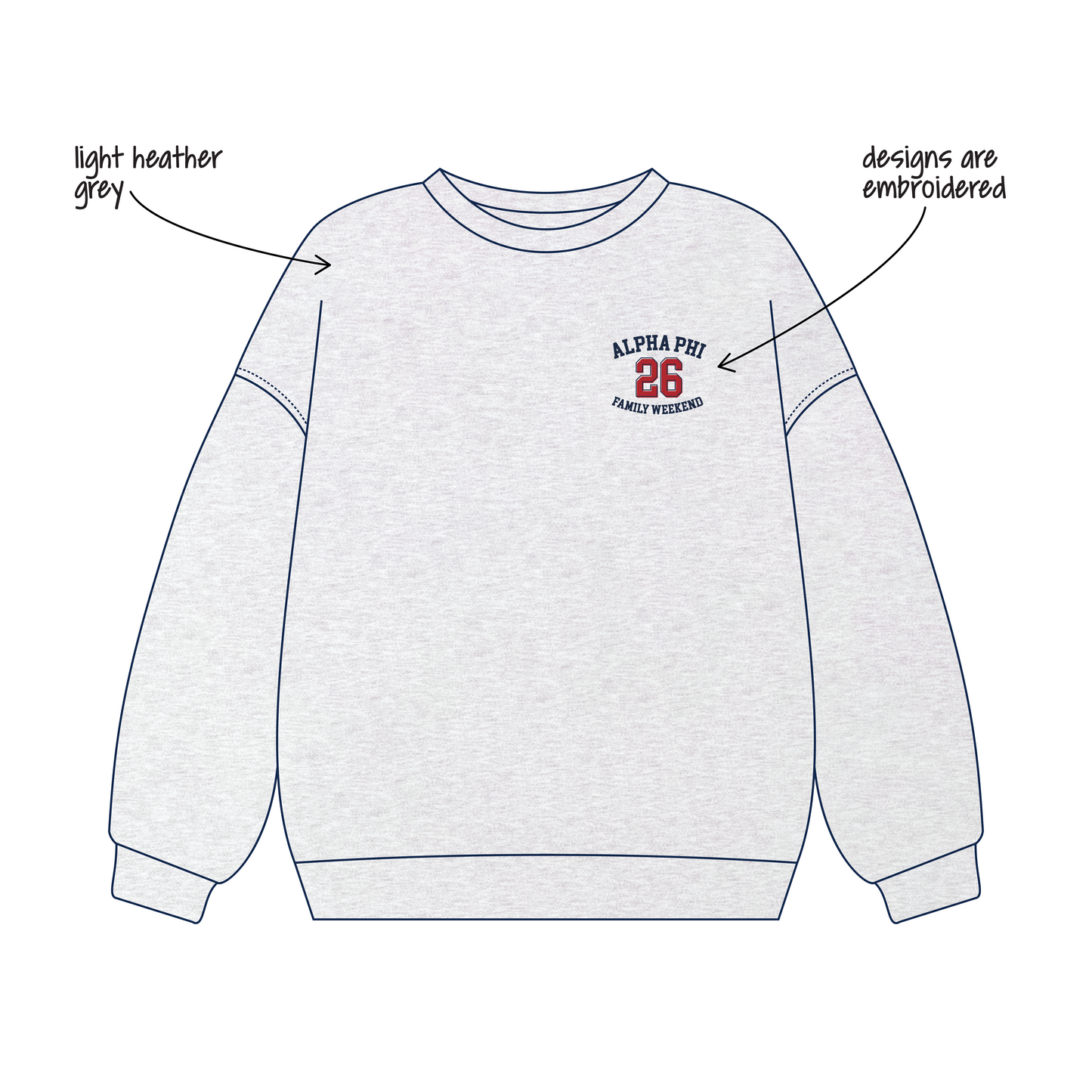 Ohio State University x Alpha Phi 'Family Weekend' Signature Crewneck