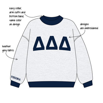 University of Virginia x Delta Delta Delta 'Fall Merch Drop' Signature Mockneck