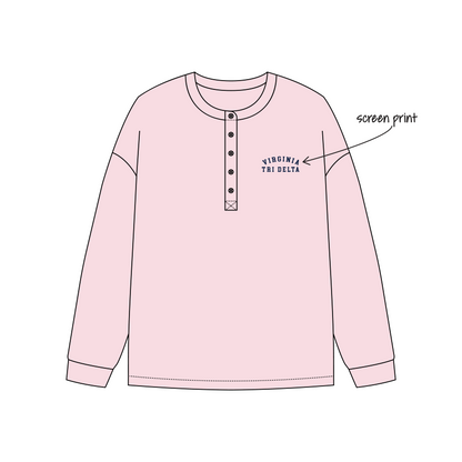 University of Virginia x Delta Delta Delta 'Fall Merch Drop' Daisy Long Sleeve Henley