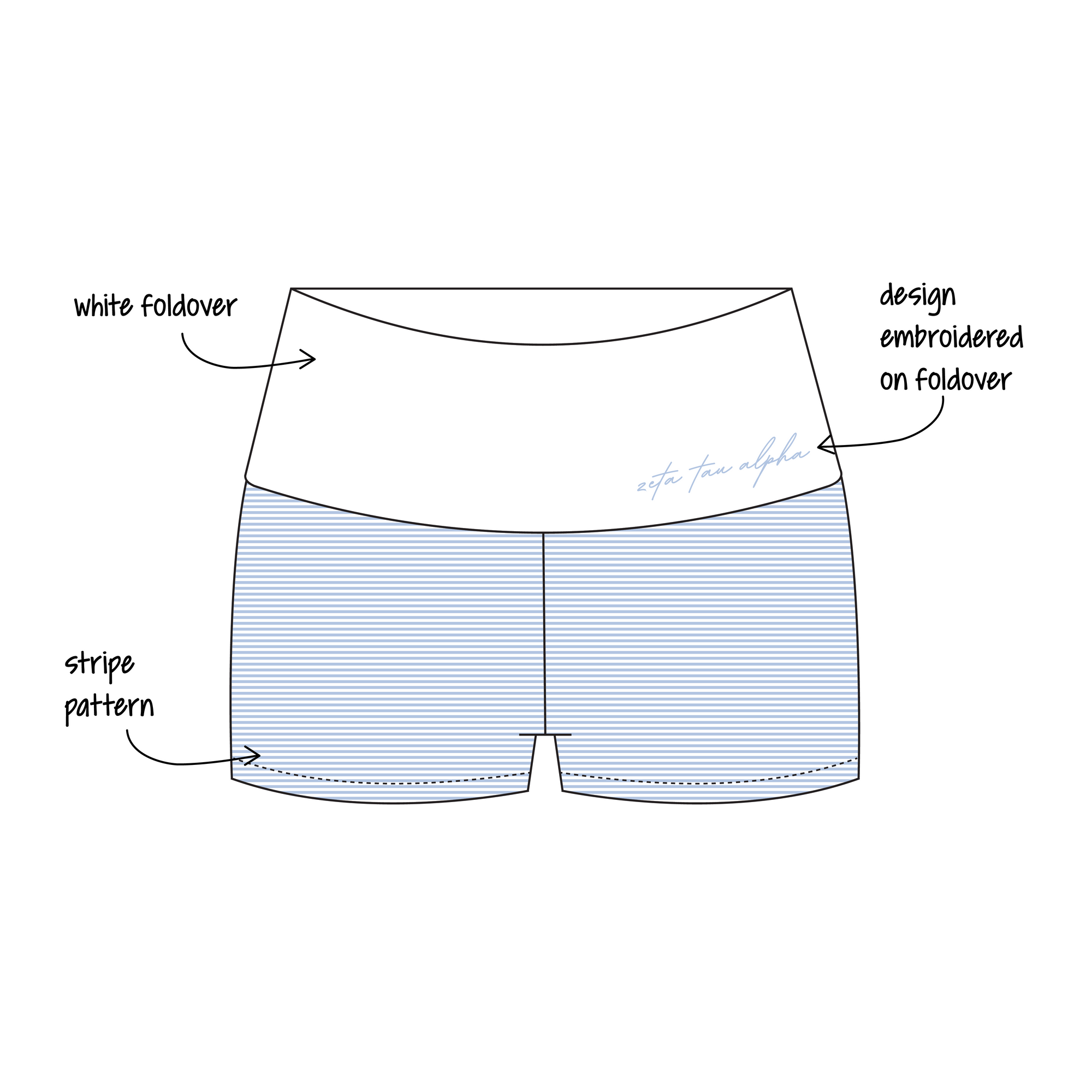 Clemson University x Zeta Tau Alpha 'Back to school drop' Haven Foldover Shorts
