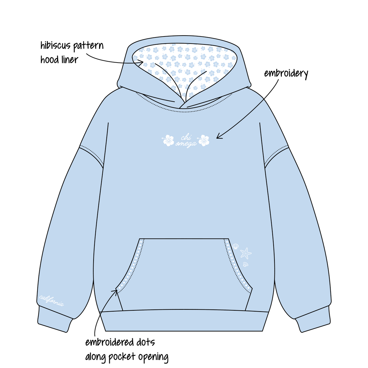 UCLA x Chi Omega 'Spring General Drop' Signature Hoodie