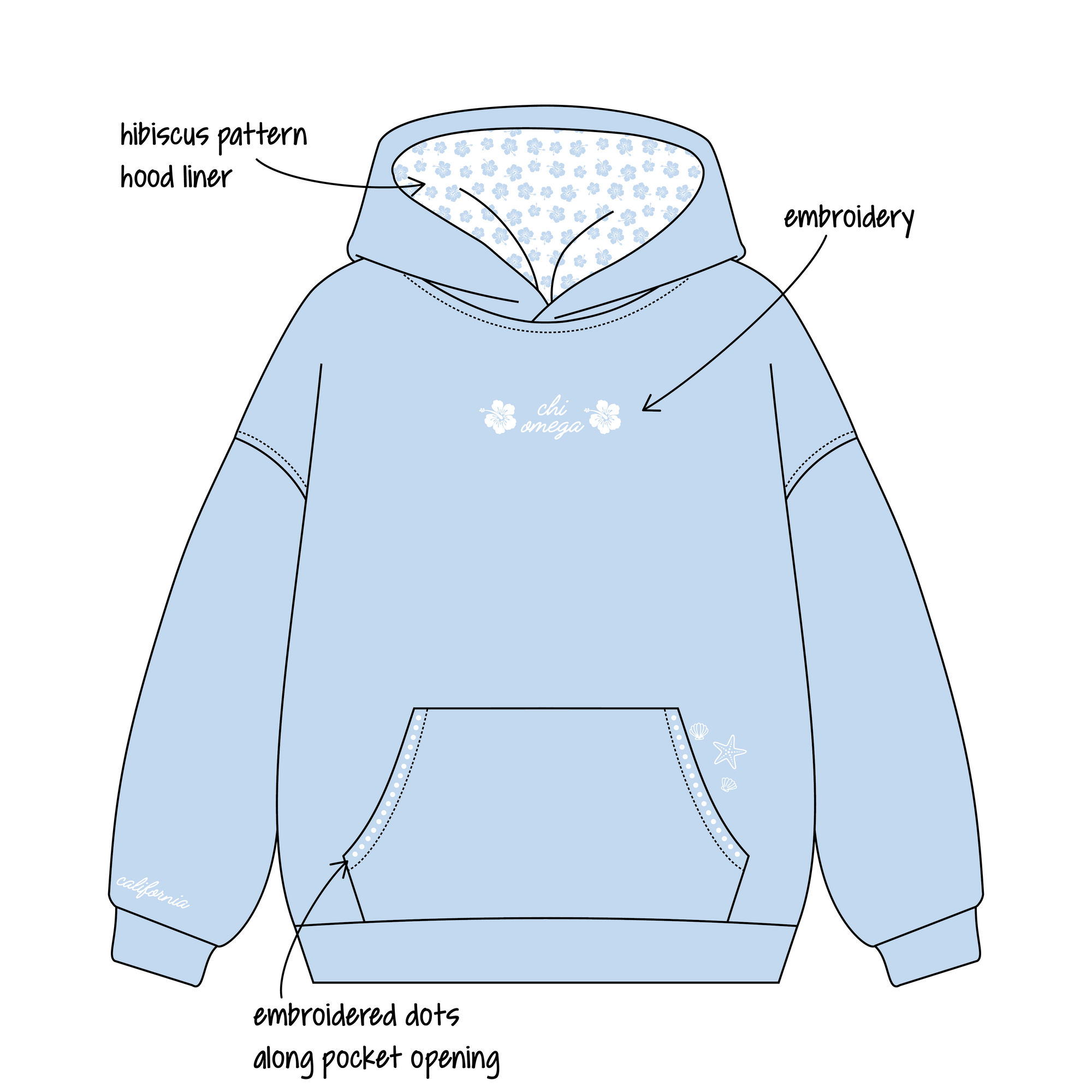 UCLA x Chi Omega 'Spring General Drop' Signature Hoodie