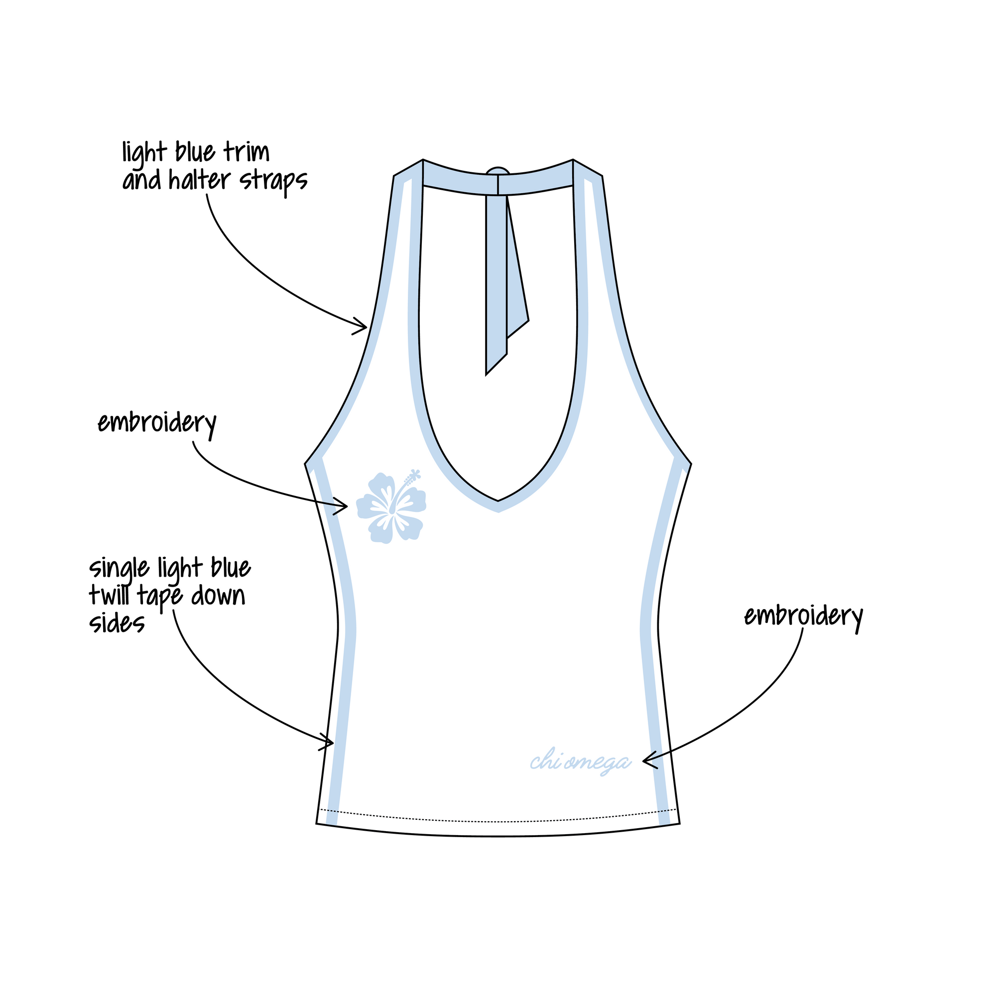 UCLA x Chi Omega 'Spring General Drop' Leona Halter Top