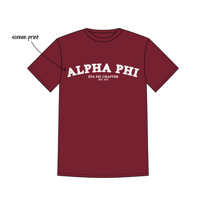 Eastern Washington University x Alpha Phi 'first day of school' Gildan Heavy Cotton Tee