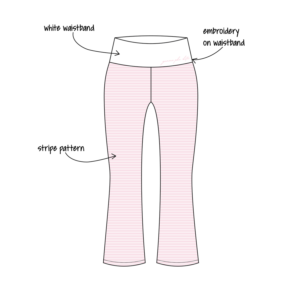 Quinnipiac University x Gamma Phi Beta 'Fall Merch 2026' Becca Foldover Yoga Pants