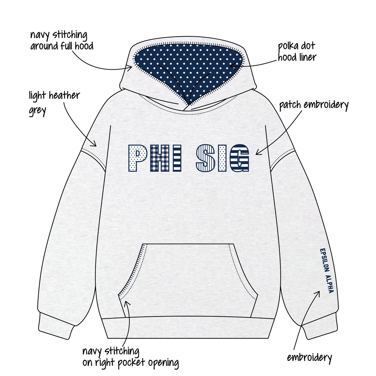 Illinois State University x Phi Sigma Sigma 'Fall set' Signature Hoodie