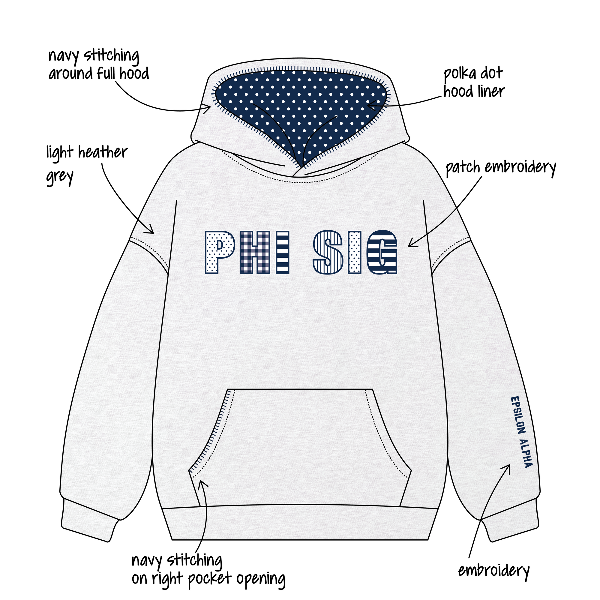 Illinois State University x Phi Sigma Sigma 'Fall set' Signature Hoodie