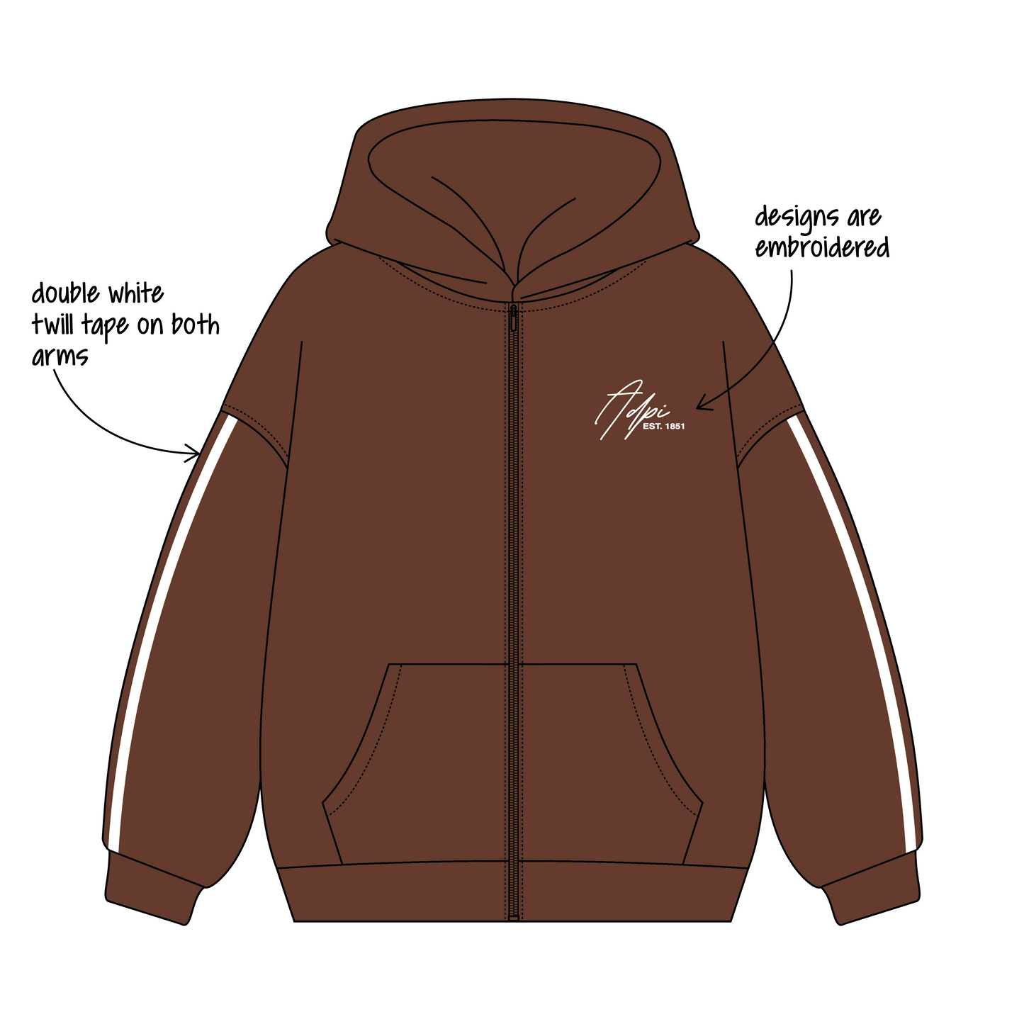 Iowa State University x Alpha Delta Pi 'General fall merch drop' Signature Zip-Up Hoodie