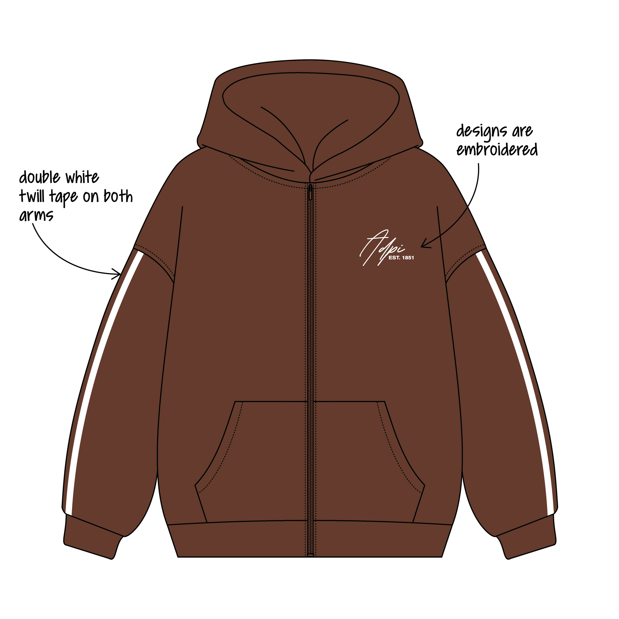 Iowa State University x Alpha Delta Pi 'General fall merch drop' Signature Zip-Up Hoodie