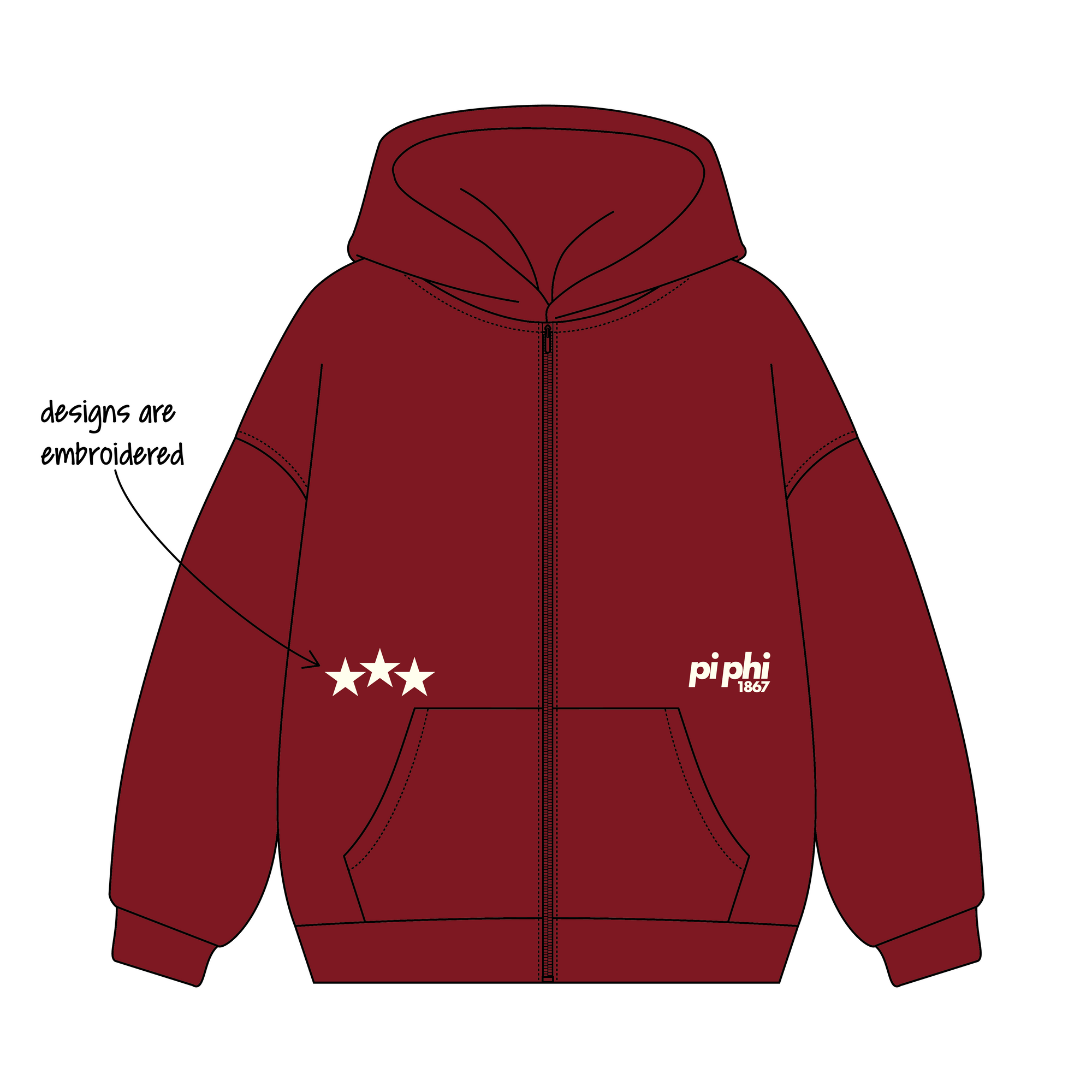 Chapman University x Pi Beta Phi 'Fall PR Pack' Signature Zip-Up Hoodie