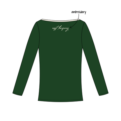 Michigan State University x Delta Gamma 'MSU vs. UMICH Rivalry Game' Audrey Boat Neck Long Sleeve