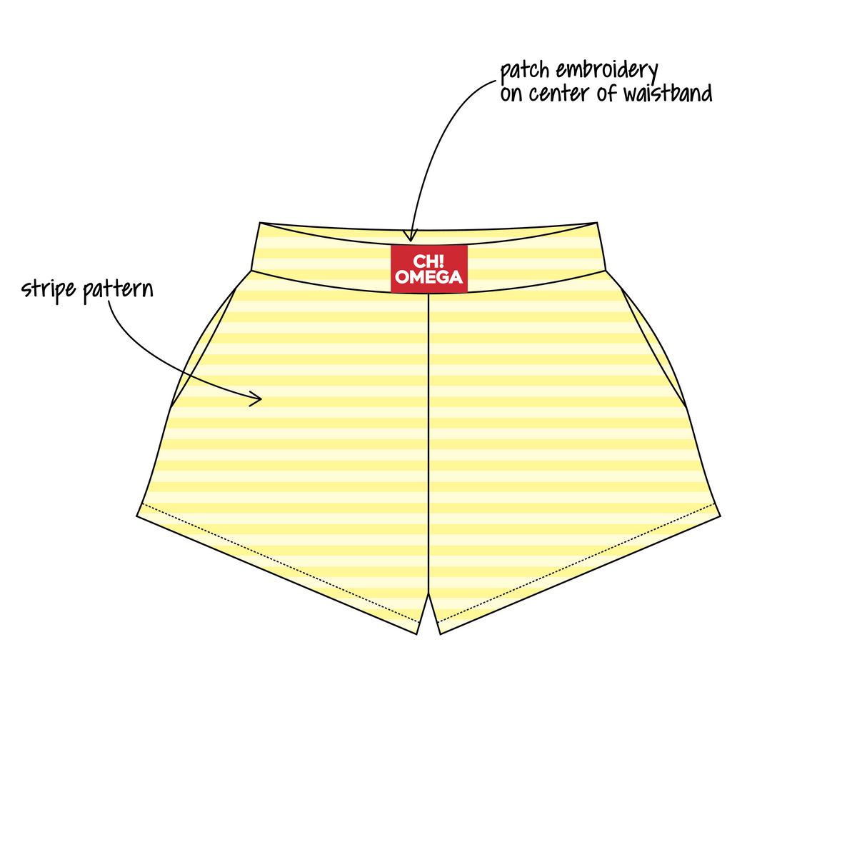 University of Virginia x Chi Omega 'Fall merch 2026' Ferbie Sweatshorts