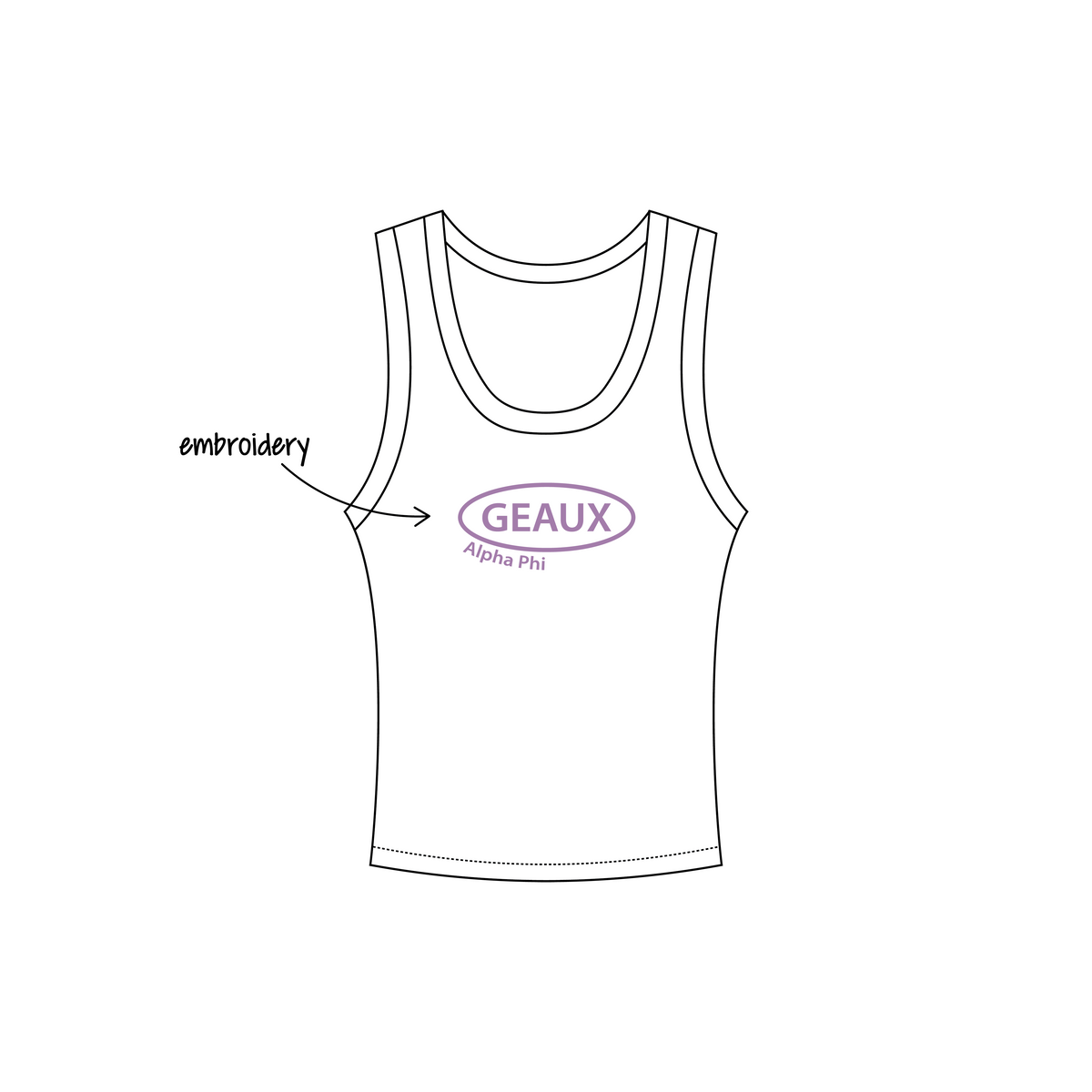 Louisiana State University x Alpha Phi 'Fall Merch 2026' Nova Tank Top