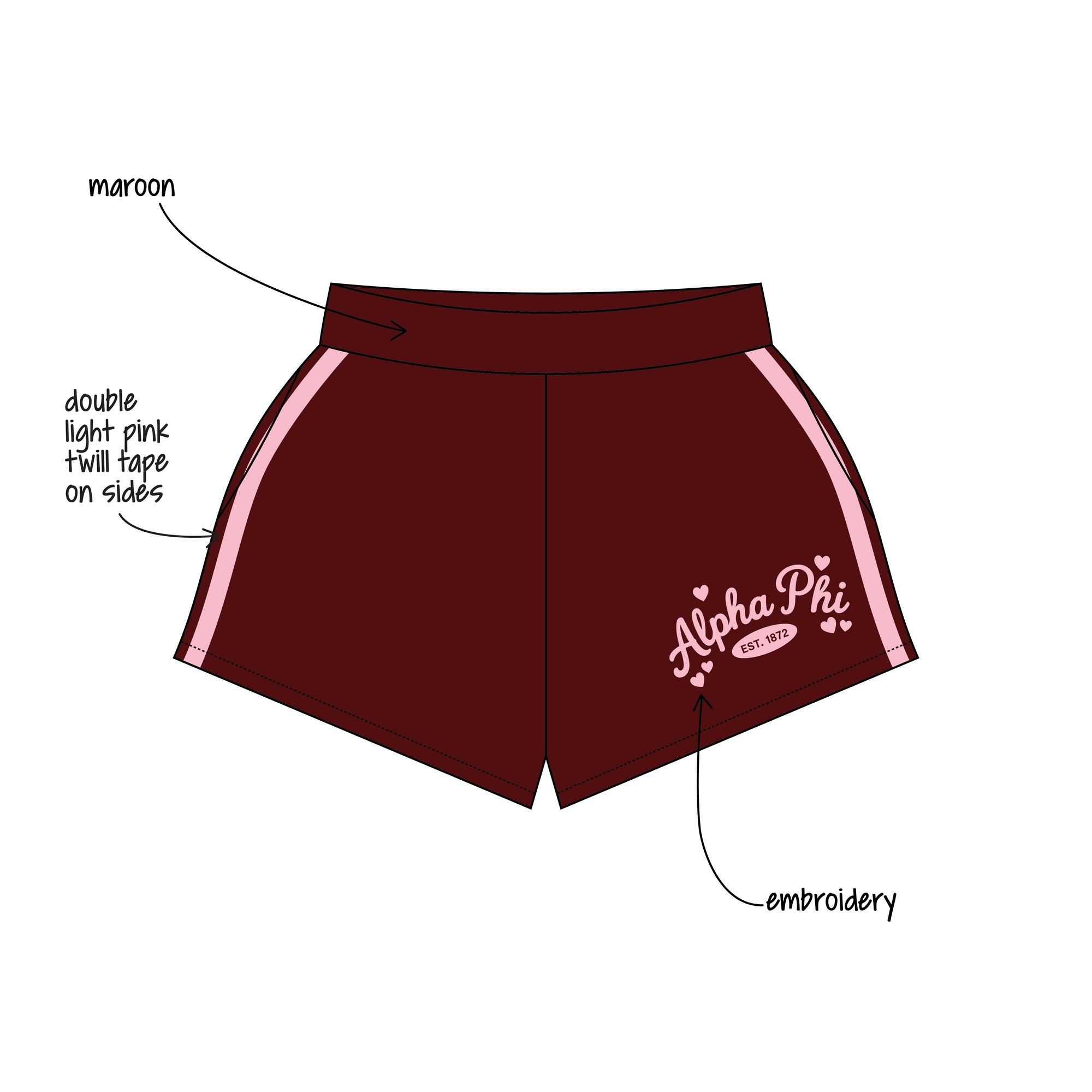 Louisiana State University x Alpha Phi 'Fall Merch 2026' Ferbie Sweatshorts